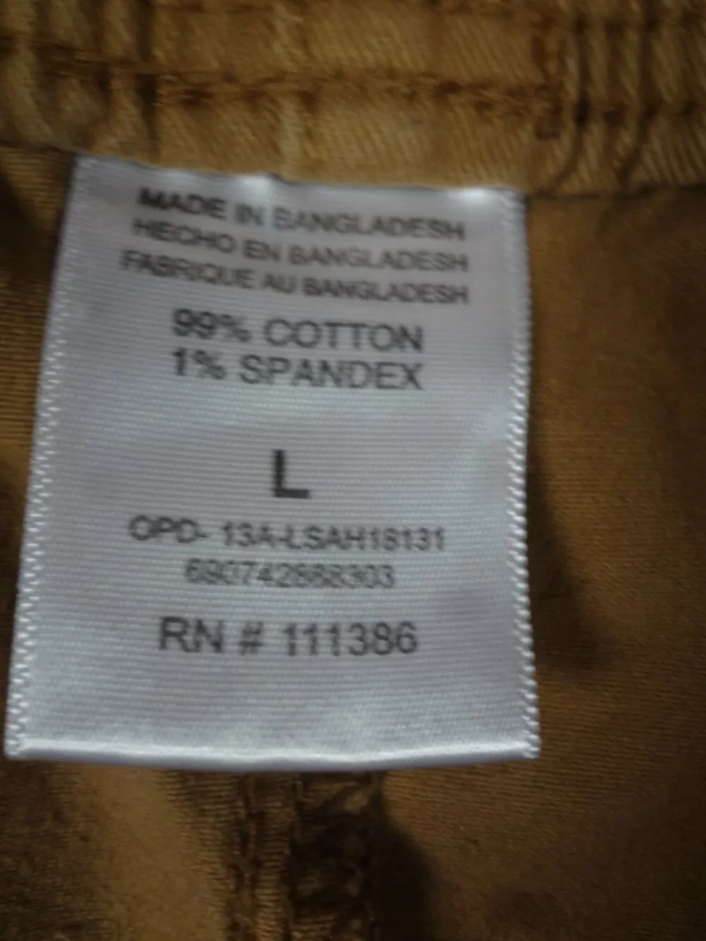 MEN'S GABE'S TAN COTTON TWILL JOGGER PANTS SIZE LARGE L 34